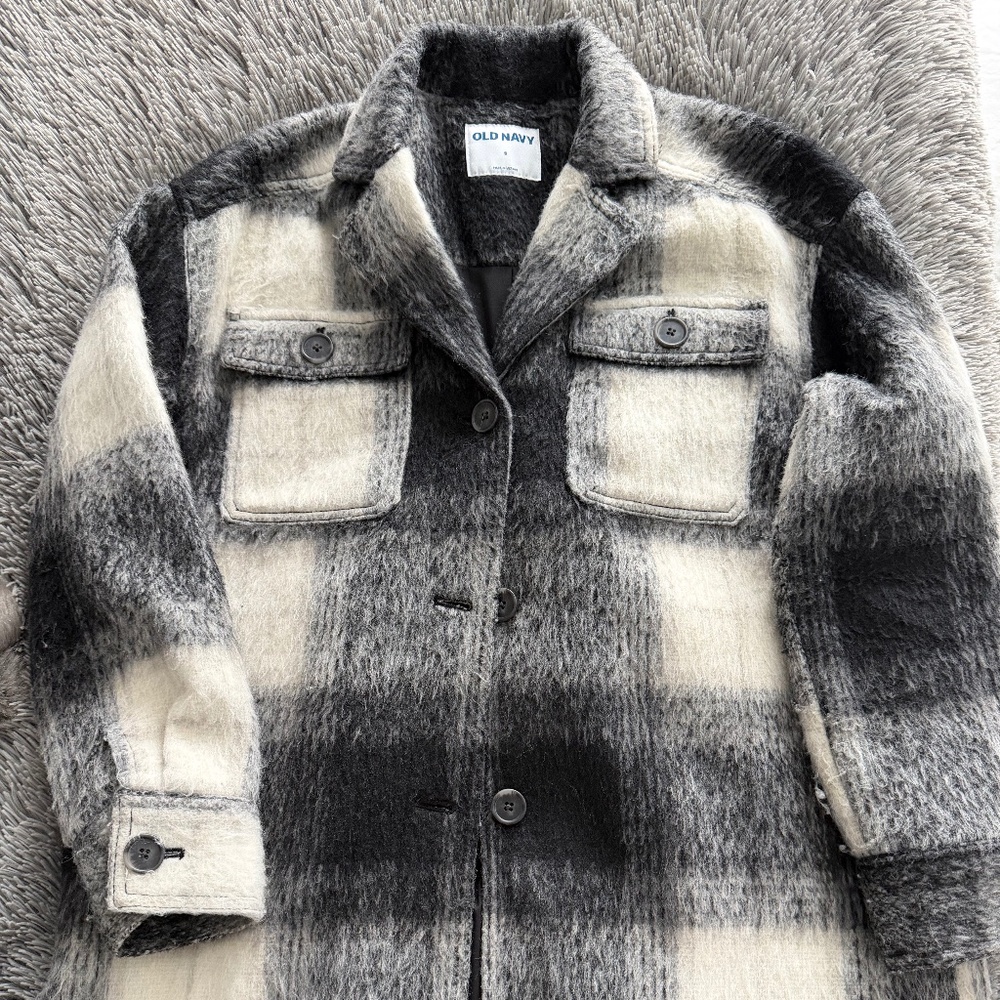 Old Navy Women’s Plaid Shacket Jacket Lined S